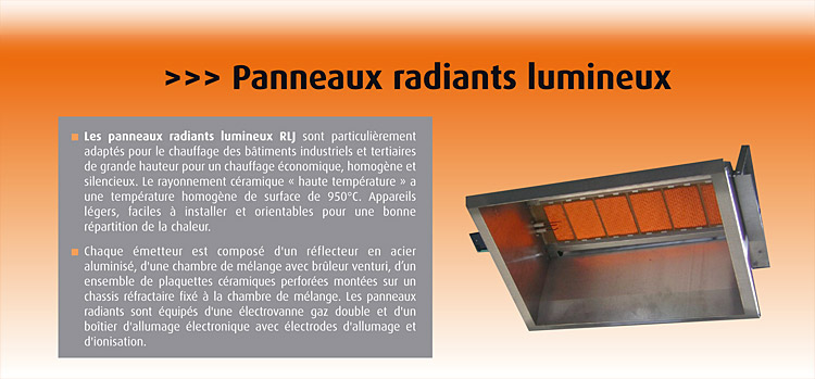 Panneaux radiants lumineux gaz : Produits Chauffage, Gaz - Delestre